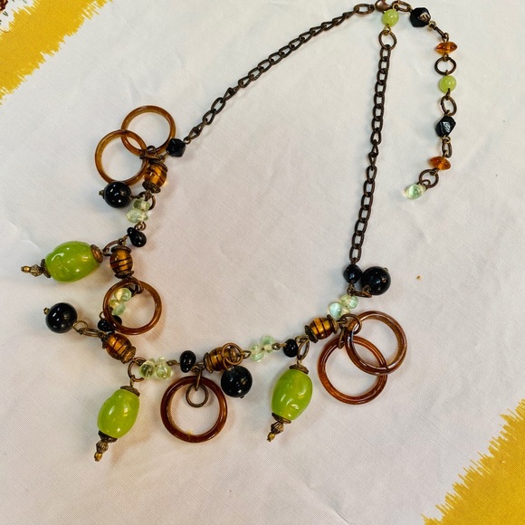 Jade colored glass beads maybe jade 16”, 20” total - Picture 3 of 4